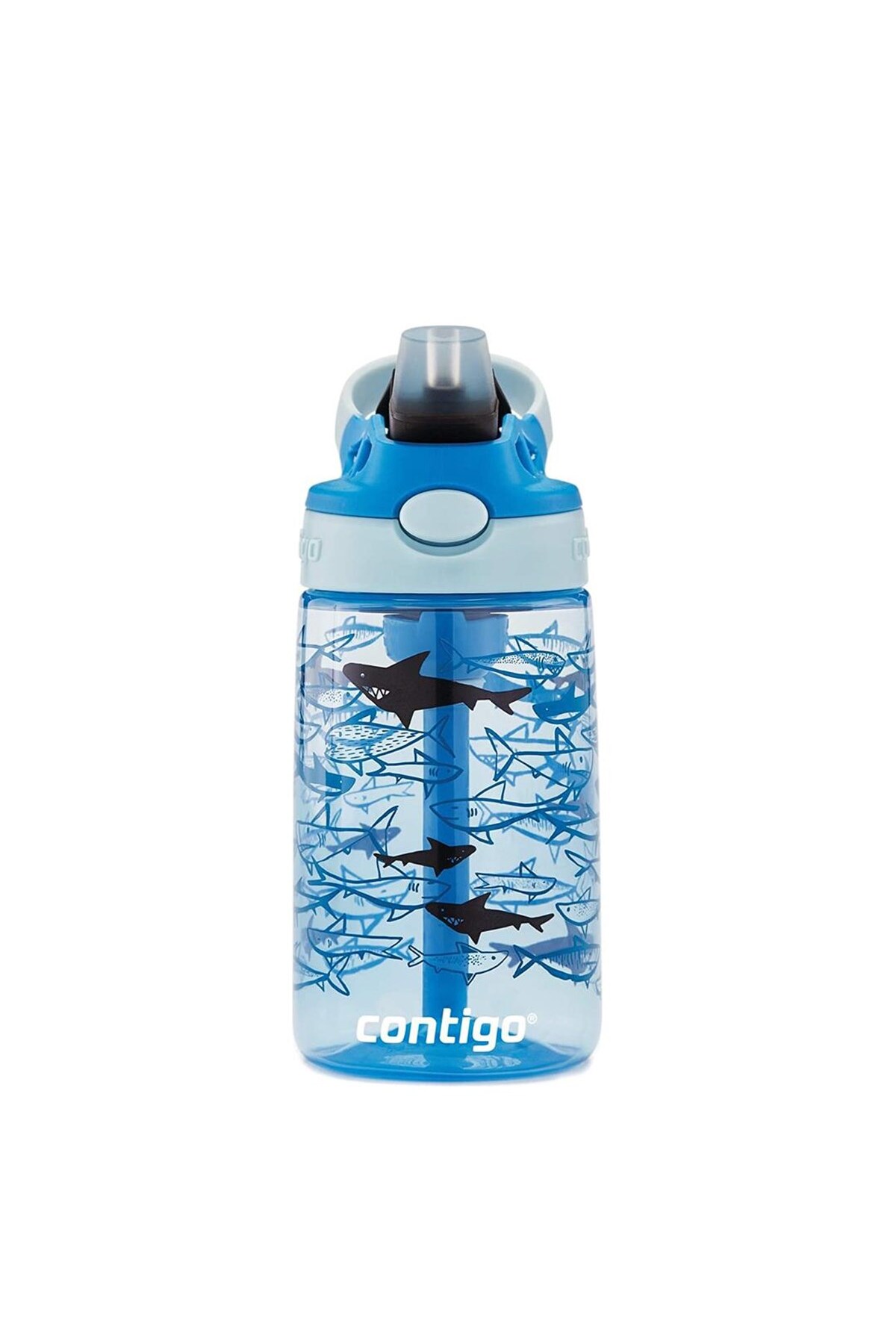 Gizmo Flip Pro Sharks Tritan Çocuk Suluğu 420ml Açık Mavi